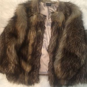 Armani Exchange Faux Fur Topper Coat